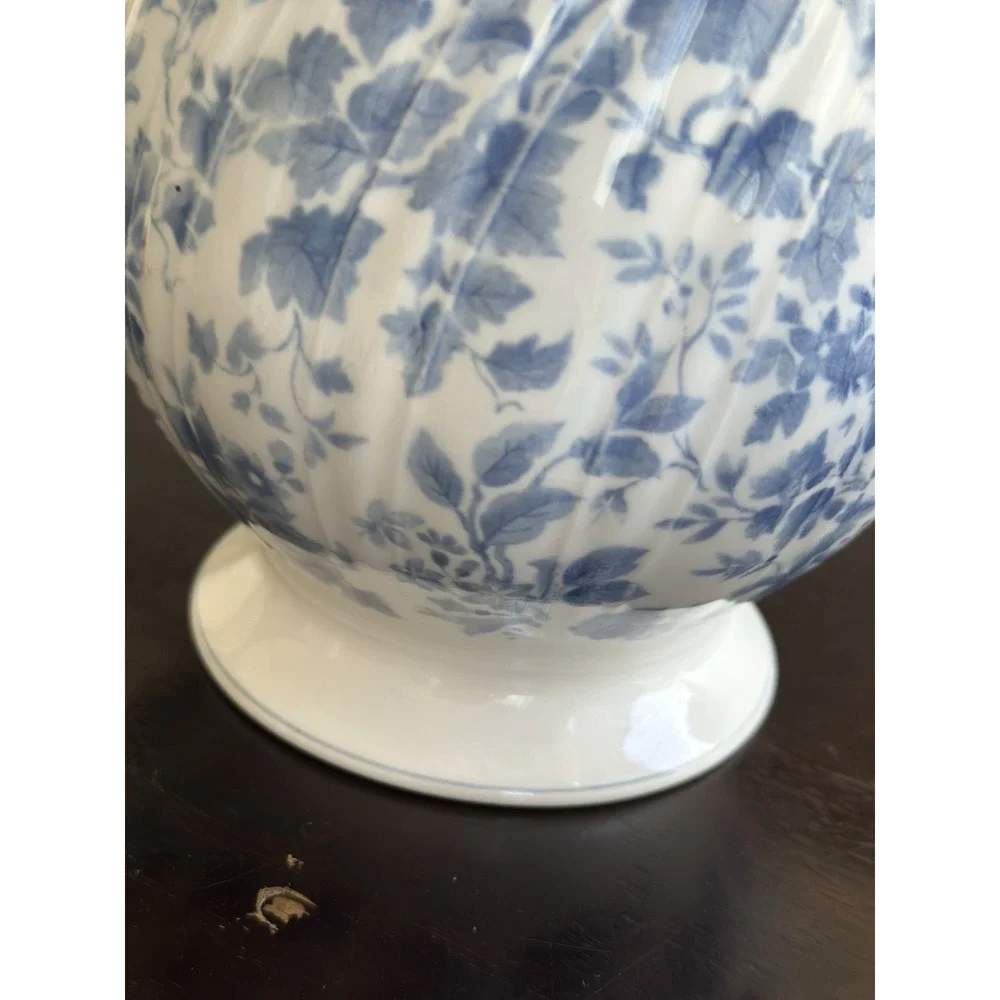 Nikko Tea Roses Coffee Pot & Creamer Blue Floral Japan Porcelain Set